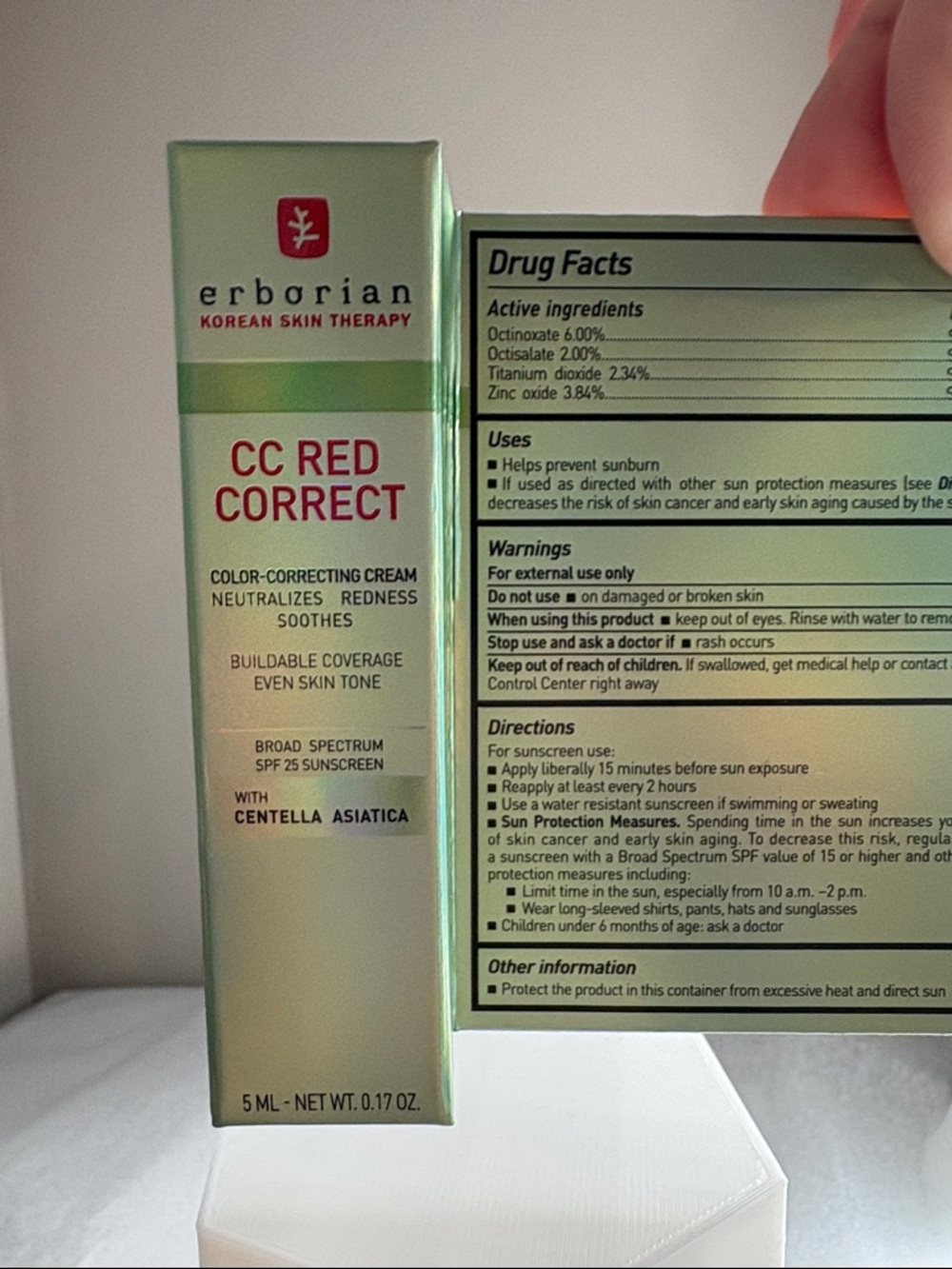 3/$25 Erborian, CC Red Correct Color Correcting Green Cream Redness Reducer BNIB
